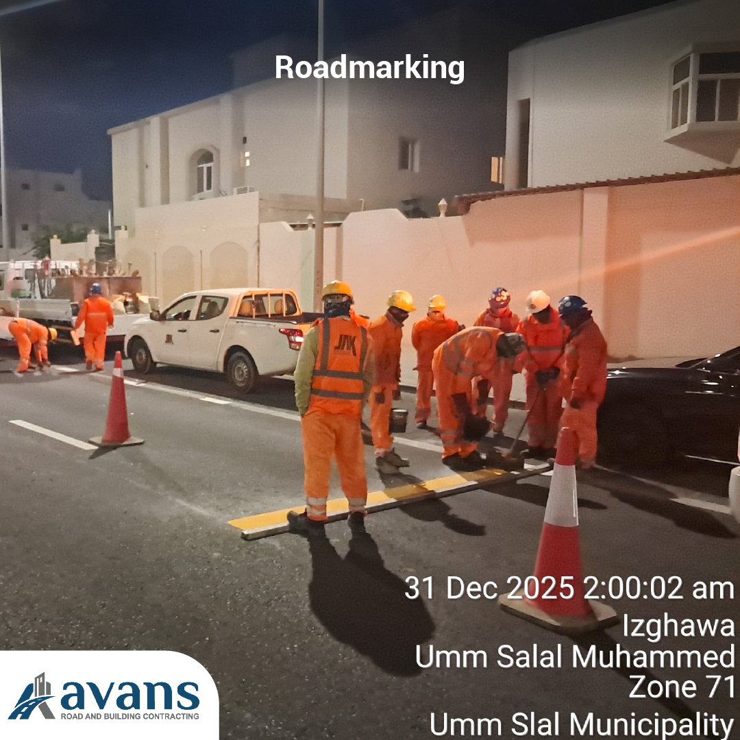 Road marking works